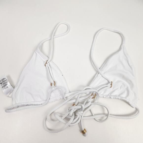 L*Space Kara Studded Bikini Top in White Size Medium Triangle - Picture 4 of 5